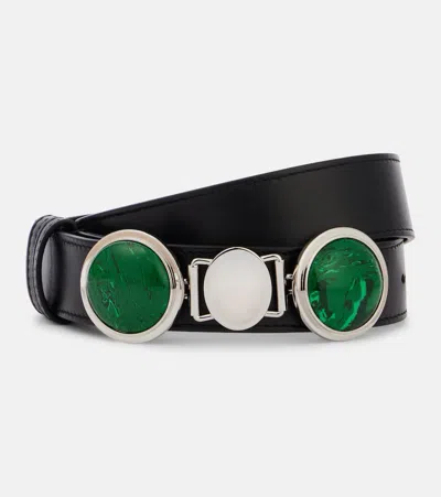 Gabriela Hearst Grange Embellished Leather Belt In Green