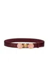 Gabriela Hearst Grange Stone Belt In Bordeaux Leather In Burgundy