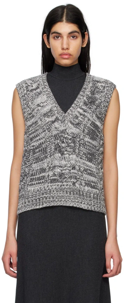 Gabriela Hearst Gray Ramirez Vest In Chm Charcoal Melange