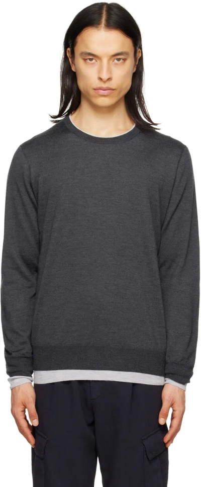 Gabriela Hearst Gray Wells Reversible Sweater In Charcoal / Heather G