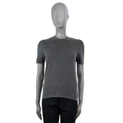 Pre-owned Gabriela Hearst Grey Cashmere & Silk 2019 Ribbed Knit T-shirt Shirt S In Gray