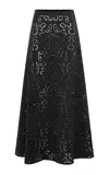Gabriela Hearst Gromov Eyelet Virgin-wool Midi Skirt In Black