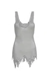 Gabriela Hearst Gwendolin Chainmail Tank Top In Silver Steel In Silver