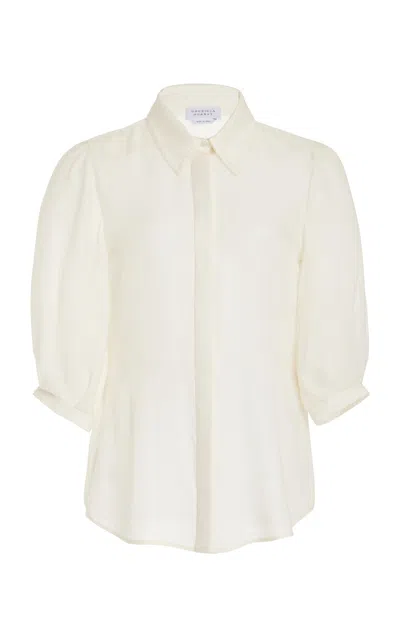 GABRIELA HEARST HADLEY BLOUSE IN IVORY CASHMERE WOOL