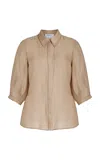 GABRIELA HEARST HADLEY BLOUSE IN KHAKI CASHMERE WOOL