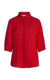 Gabriela Hearst Hadley Blouse In Scarlet Red Virgin Wool In Scarlet Red
