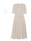 Gabriela Hearst Half-sleeve A-line Midi Dress In Neutral