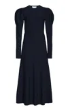 Gabriela Hearst Hannah Dress In Dark Navy Merino Wool In Dark Navy