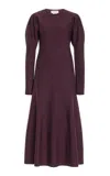 GABRIELA HEARST HANNAH KNIT DRESS IN DEEP BORDEAUX MERINO WOOL CASHMERE