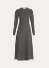 Gabriela Hearst Hannah Knit Dress In Charcoal Melange Merino Wool Cashmere In Charcoal Melange