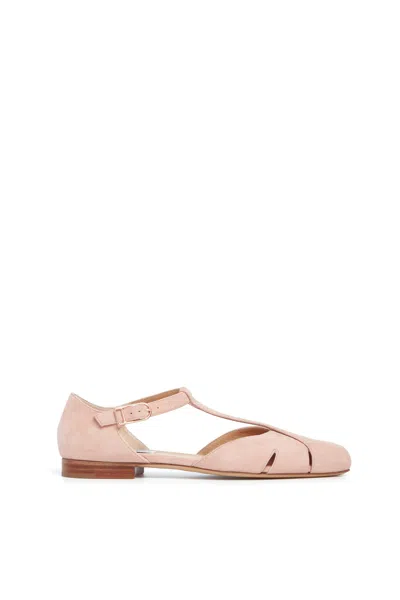 GABRIELA HEARST HARLOW BALLERINA FLAT IN BLUSH SUEDE