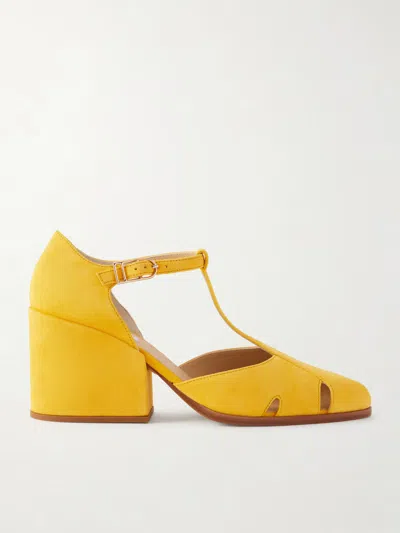 Gabriela Hearst Hawes Suede Pumps In Yellow