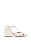 Gabriela Hearst Hawes Leather T-strap Pumps In Cream