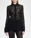 Gabriela Hearst Heath Shirt In Black Cashmere Lace In Black