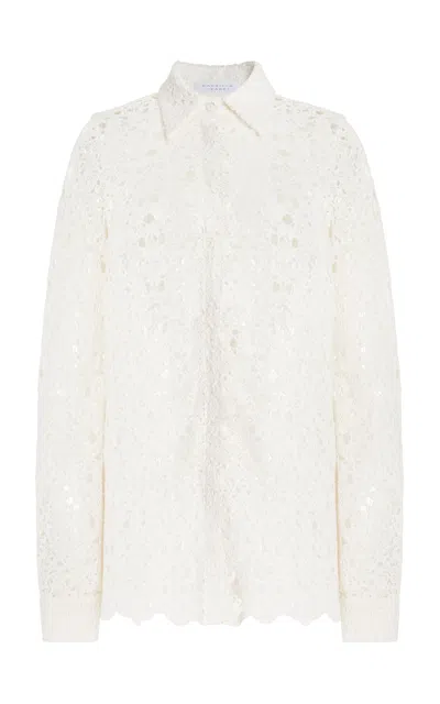 Gabriela Hearst Heath Shirt In Ivory Cashmere Lace