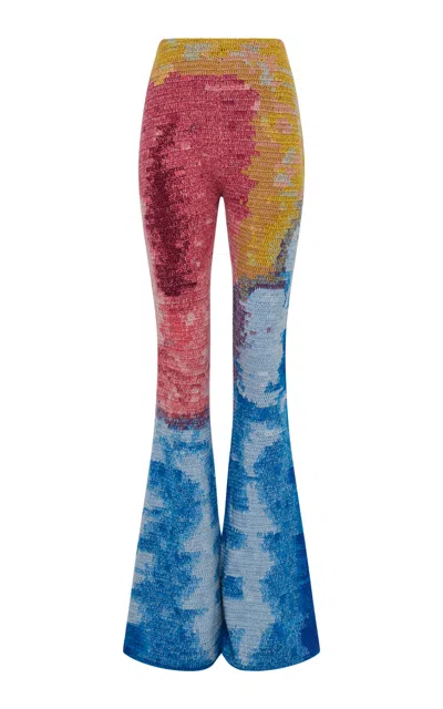 Gabriela Hearst Hebe Dyed Wool-cashmere Knit Pants In Multi