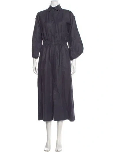 Pre-owned Gabriela Hearst Hemp Long Dress In Black