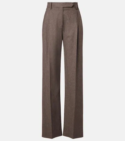 Gabriela Hearst Womens Henge Wide-leg Wool-blend Trousers Walnut In Brown