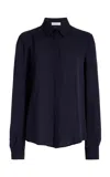 Gabriela Hearst Henri Blouse In Dark Navy Silk Cashmere In Dark Navy