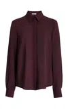 GABRIELA HEARST HENRI BLOUSE IN DEEP BORDEAUX SILK CASHMERE