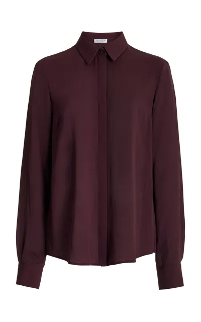 Gabriela Hearst Henri Blouse In Deep Bordeaux Silk Cashmere