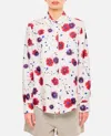 Gabriela Hearst Floral-print Front Button Blouse With Classic Collar In White