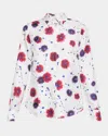 Gabriela Hearst Floral-print Front Button Blouse With Classic Collar In Ivory Multi