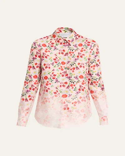 Gabriela Hearst Henri Ombre Floral Silk Button-down Blouse In Multi
