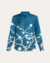 Gabriela Hearst Henri Painterly-print Silk Button-down Blouse In Blue