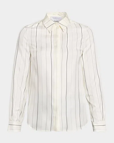 Gabriela Hearst Henri Pinstripe Silk Button-down Blouse In Multi