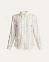 Gabriela Hearst Henri Pinstripe Silk Button-down Blouse In White