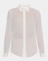 Gabriela Hearst Henri Speckled Silk Button-down Blouse In Ivory Multi