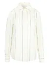 Gabriela Hearst Henri Striped Silk Blouse In White