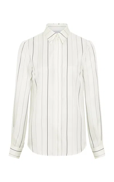 Gabriela Hearst Henri Striped Silk Blouse In Ivory