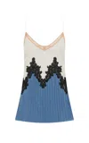 Gabriela Hearst Hermione Lace Camisole In Light Blue Recycled Cotton Linen In Light Blue Denim