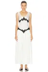 Gabriela Hearst Highland Appliqued Silk Maxi Dress In Ivory & Black