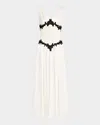 Gabriela Hearst Highland Appliqued Silk Maxi Dress In Ivoryblack