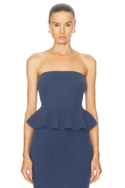 Gabriela Hearst Hoffman Peplum Top In Denim