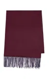 Gabriela Hearst Hollis Fringe Scarf In Bordeaux & Sky Silk In Bordeaux/sky
