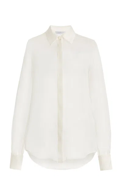 Gabriela Hearst Horus Sheer Shirt In Ivory Silk Organza