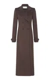 Gabriela Hearst Houstt Double-breasted Silk Coat In Brown