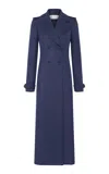 Gabriela Hearst Houstt Trench Coat In Navy Winter Silk In Blue