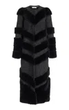 GABRIELA HEARST HUGH COAT IN BLACK SUEDE WITH SHEARLING