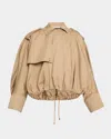 Gabriela Hearst Hunt Drawcord Oversized Trench Jacket In Camel