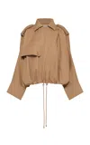 Gabriela Hearst Hunt Oversized Cotton Trench Jacket In Khaki
