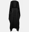 Gabriela Hearst Caped Silk Satin Gown In Black