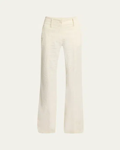 Gabriela Hearst Ianthe Corduroy Flared Pants In Ivory