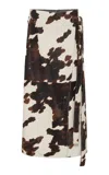 Gabriela Hearst Idalia Belted Leather Midi Skirt In Multi