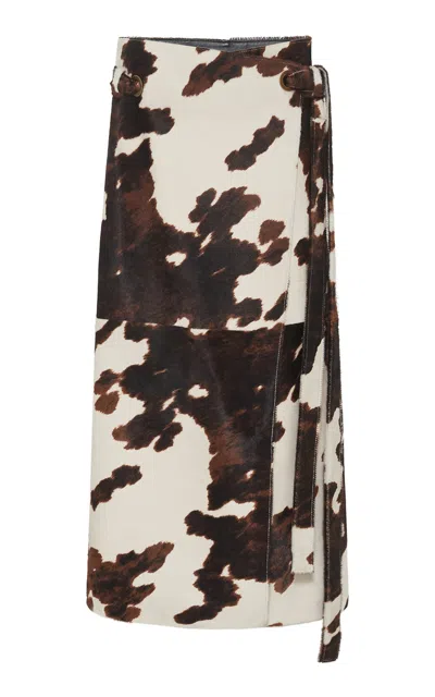 Gabriela Hearst Idalia Belted Leather Midi Skirt