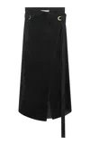 Gabriela Hearst Idalia Belted Suede Midi Skirt In Black